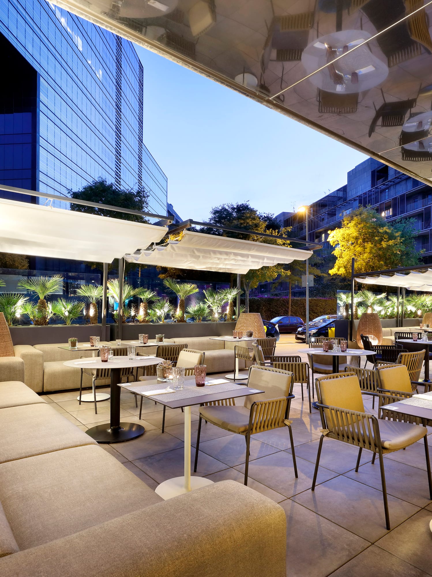 a restaurant with tables and chairs