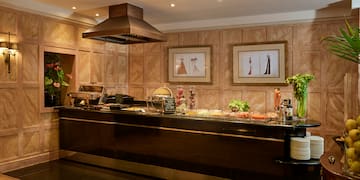 a restaurant with a buffet