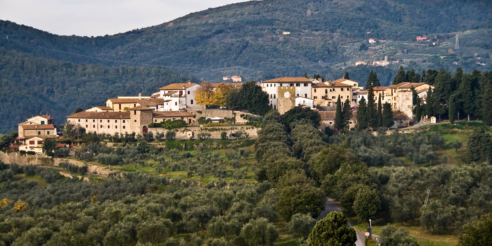 a large building in a valley