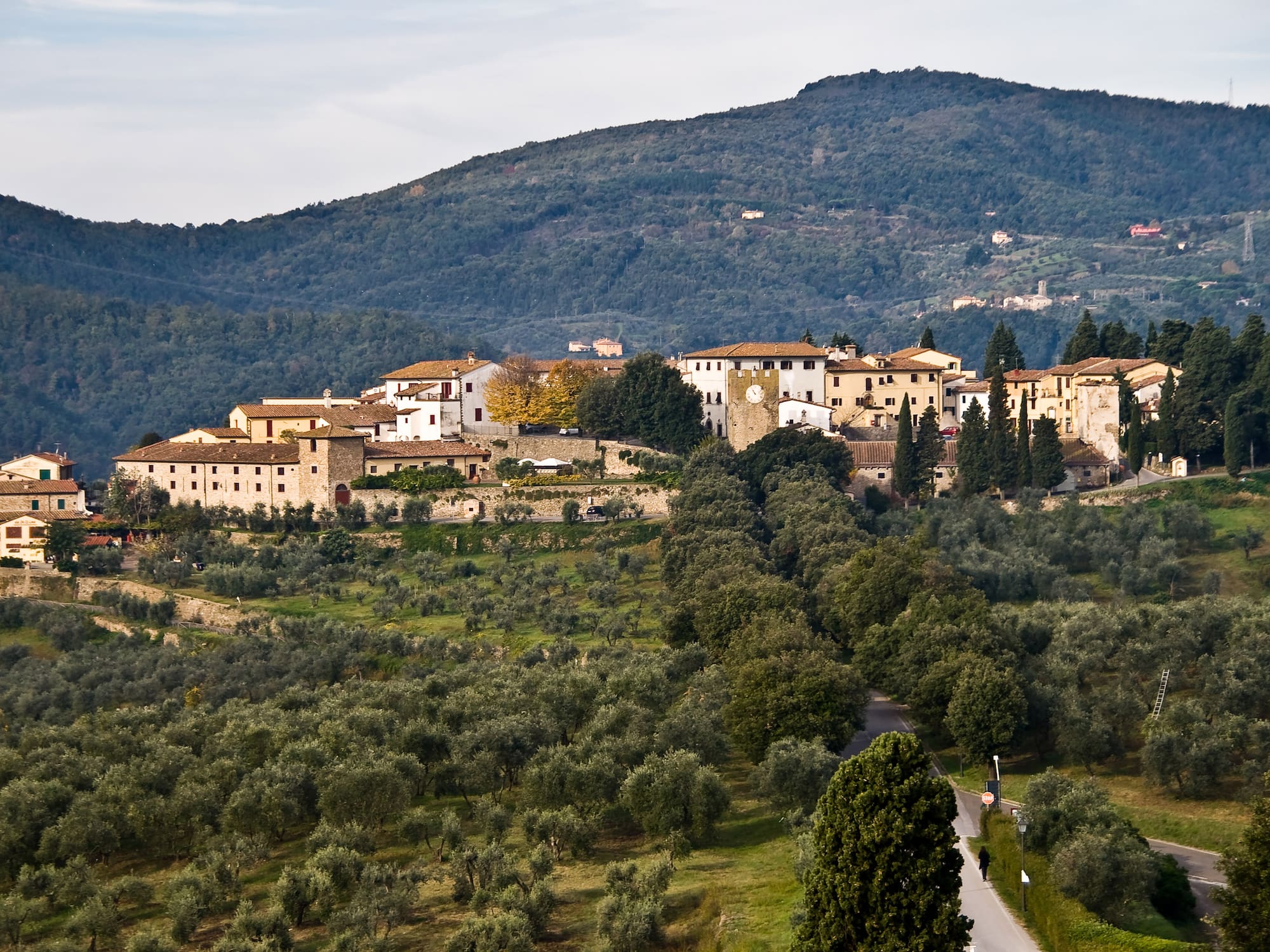 a large building in a valley