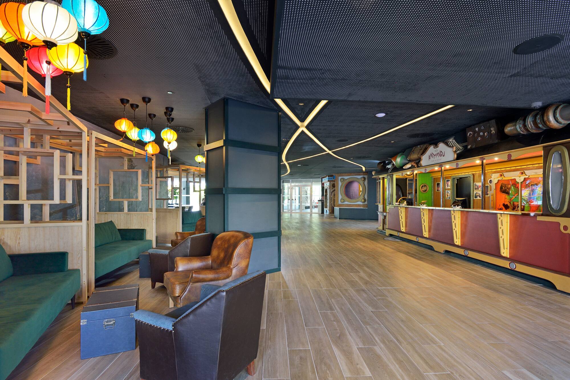 a room with a wood floor and a wood floor and a wood floor