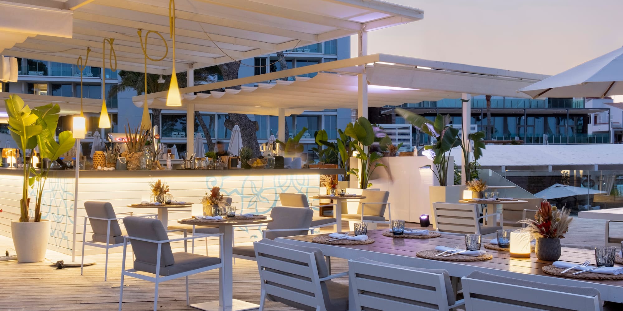 a restaurant with tables and chairs