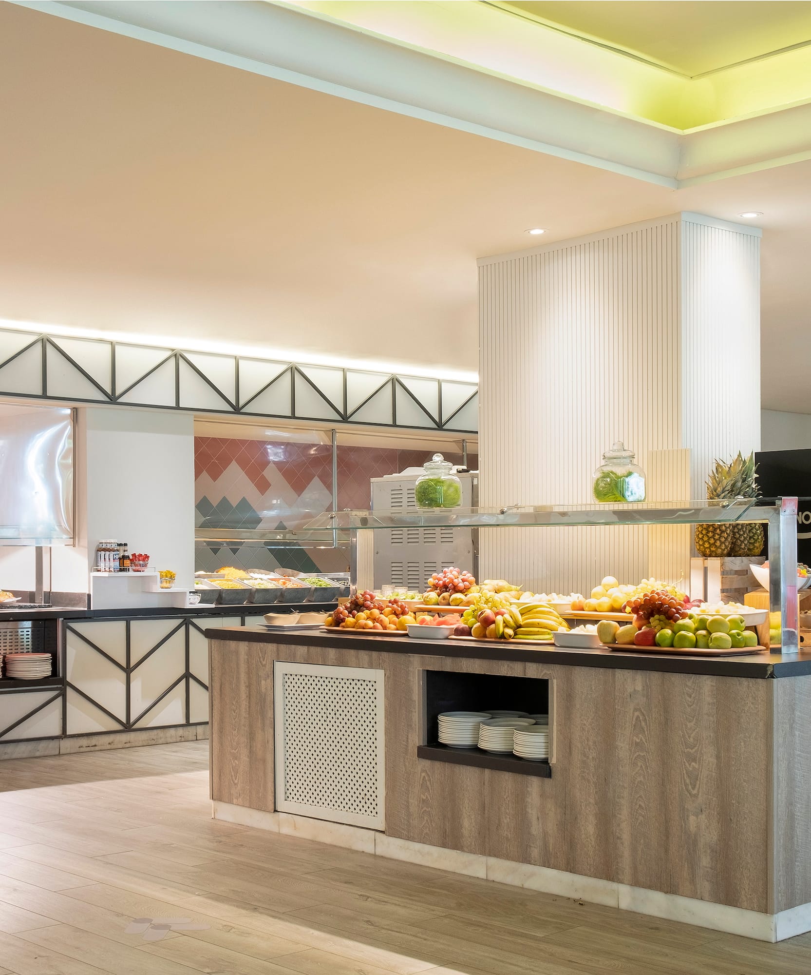 a food buffet in a restaurant