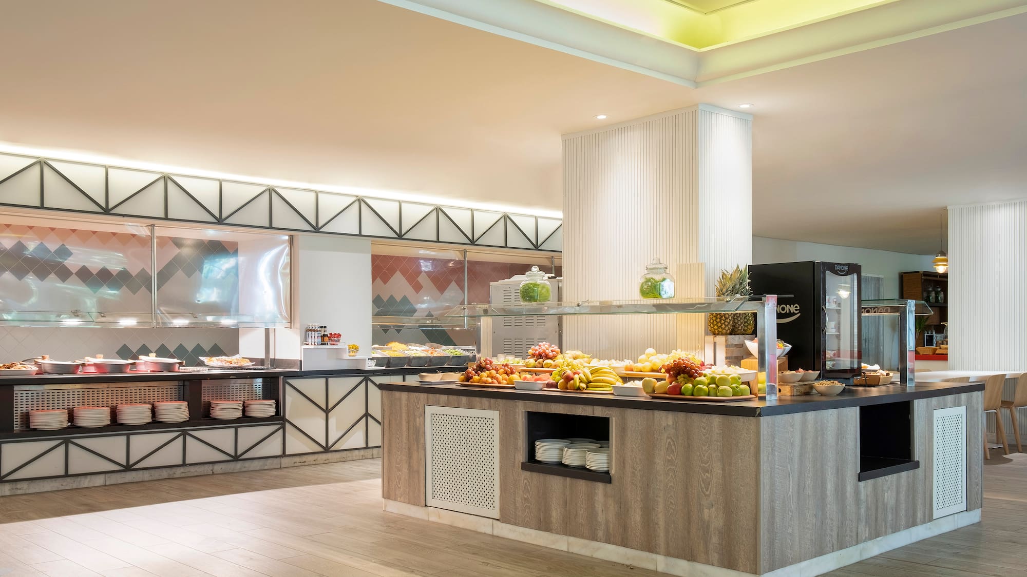 a food buffet in a restaurant