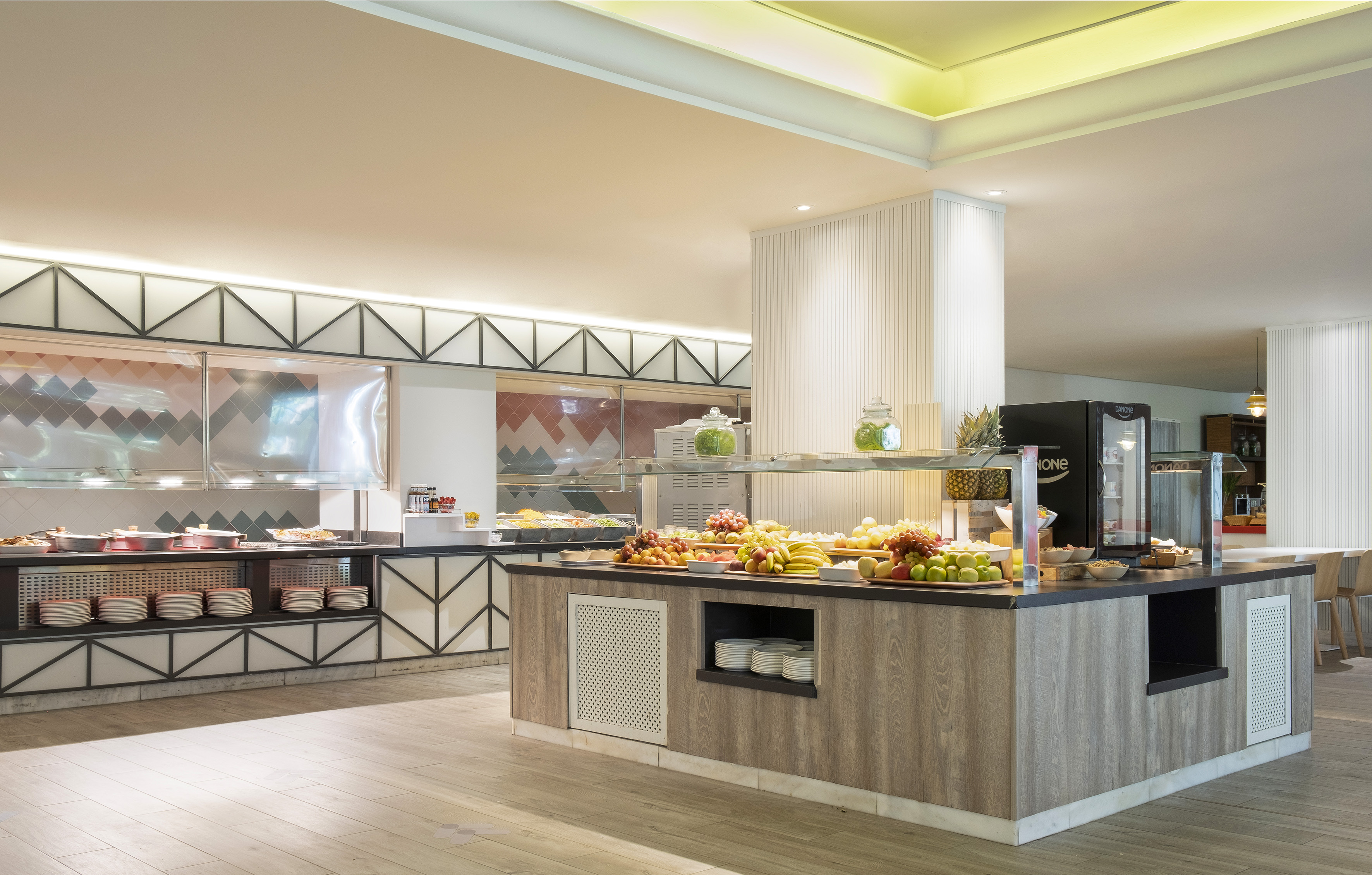 a food buffet in a restaurant