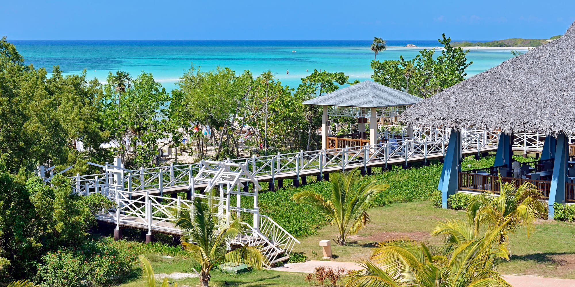 a walkway leading to a beach