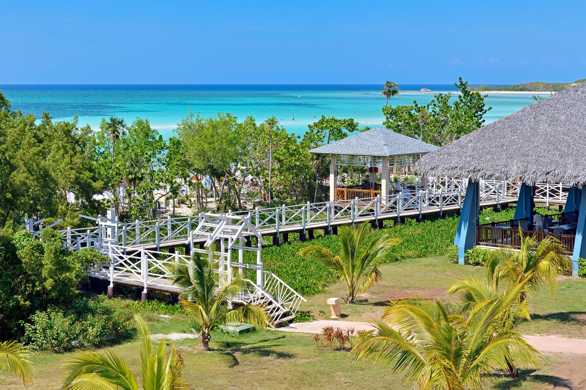 a walkway leading to a beach