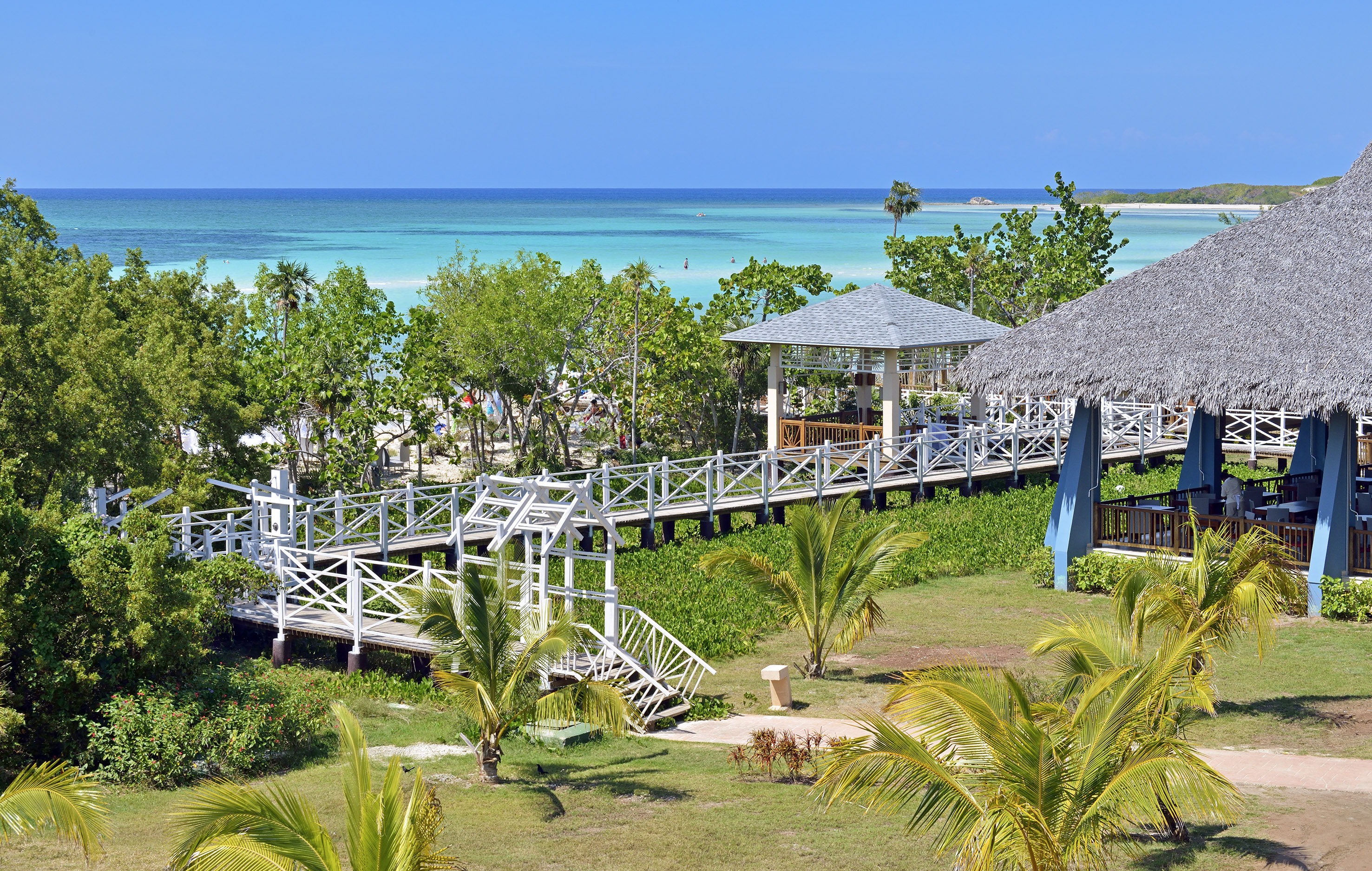 a walkway leading to a beach