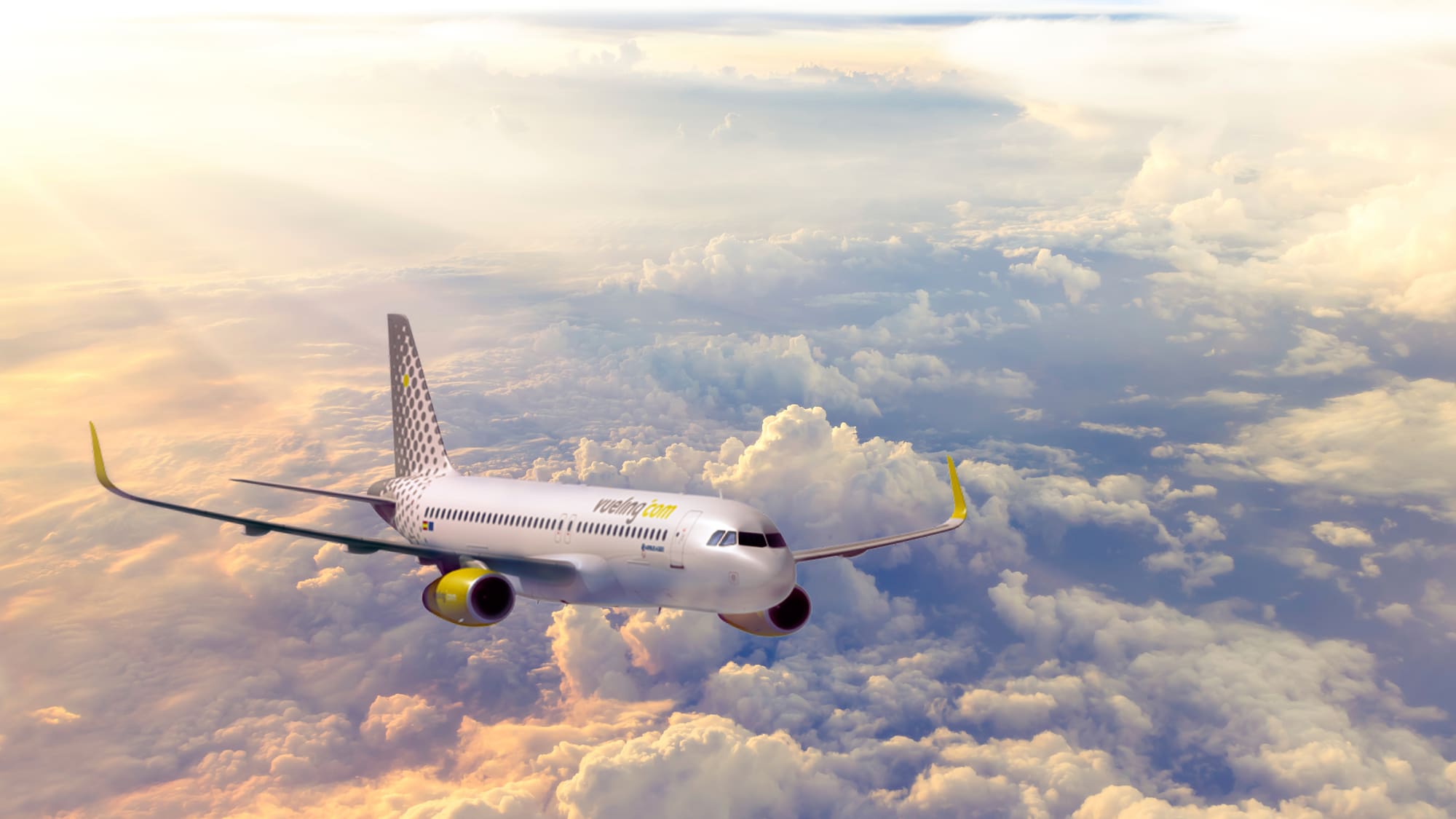 an airplane flying in the sky