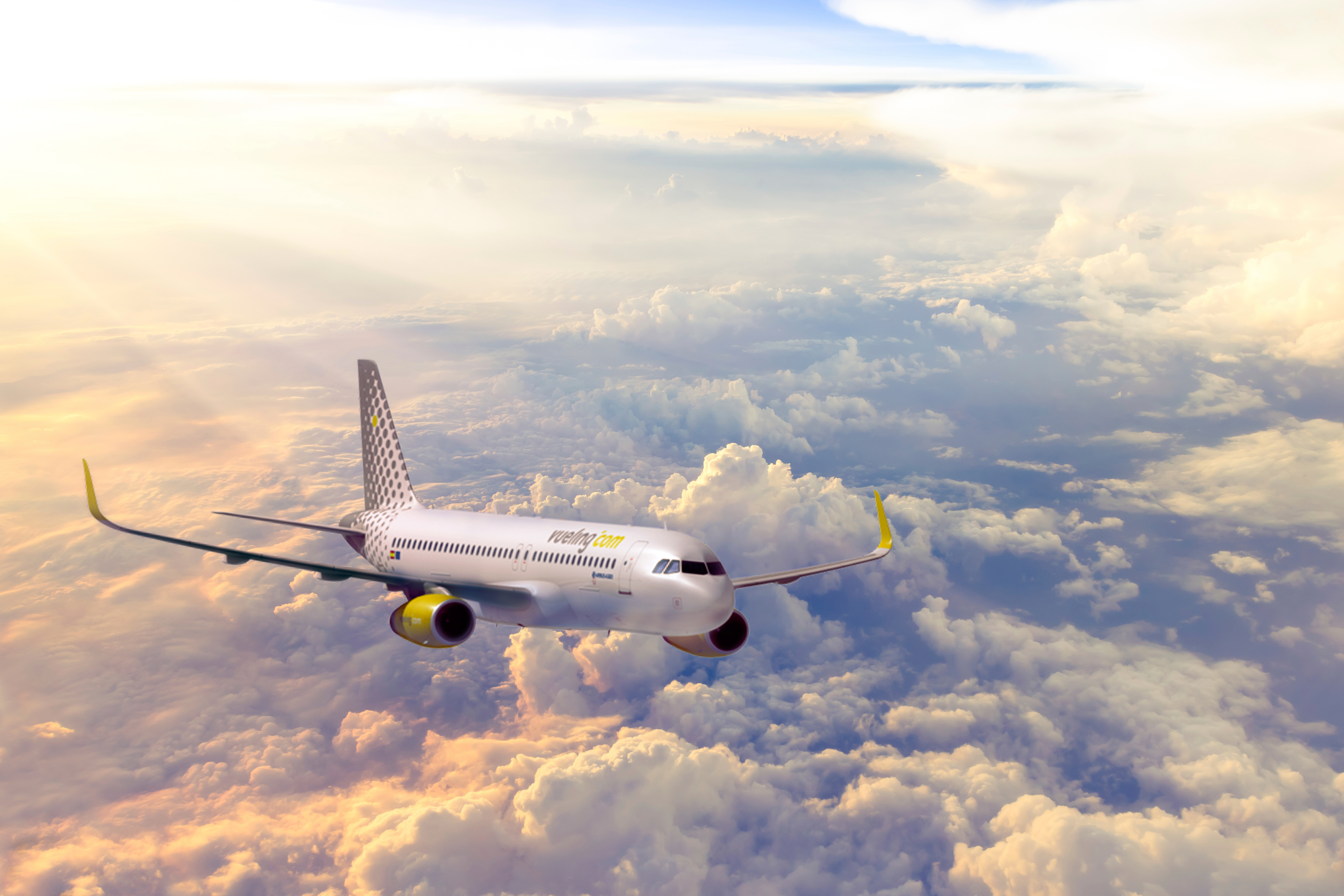 an airplane flying in the sky