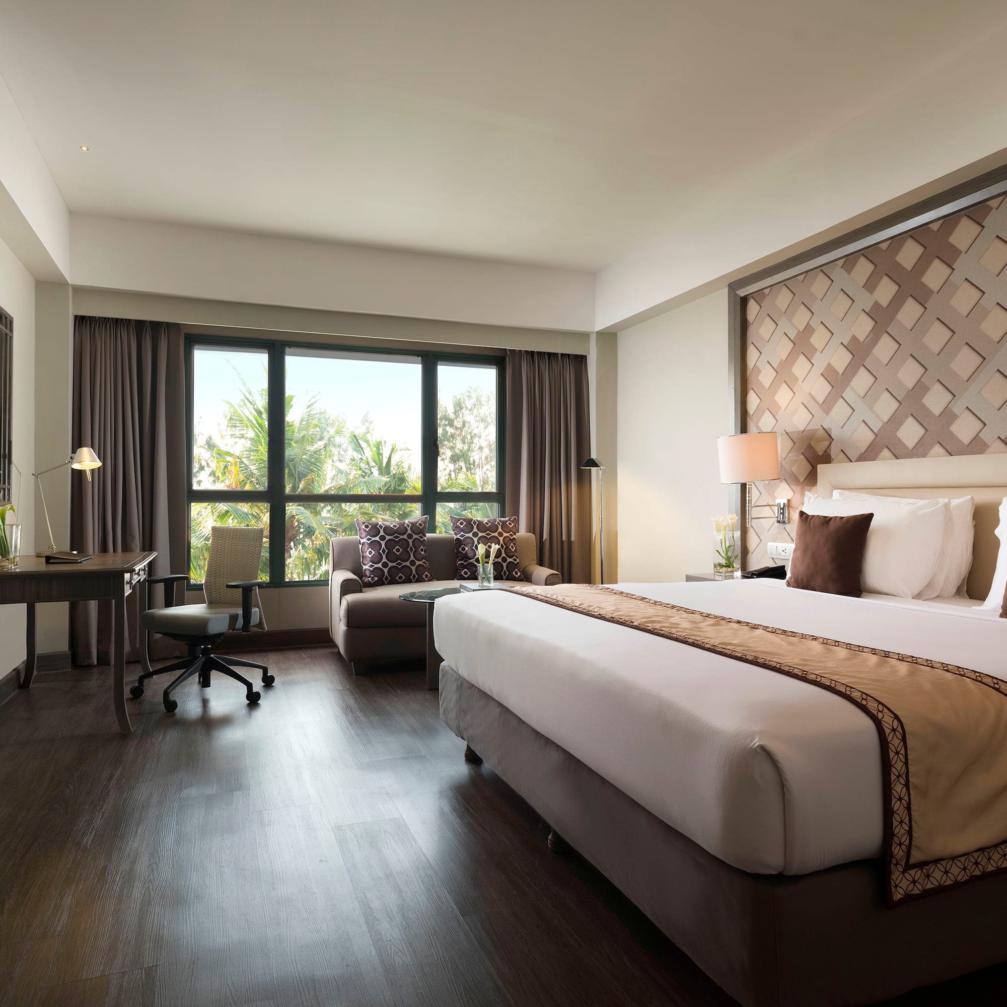 a room with a bed and a chair