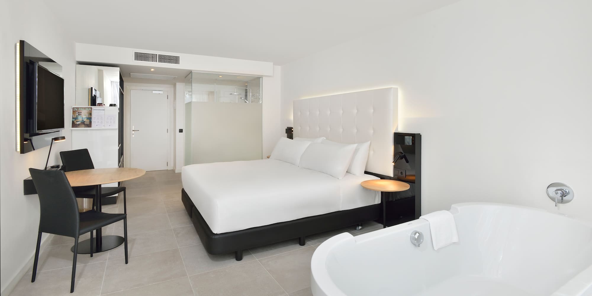 a white bed in a room