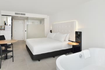a white bed in a room