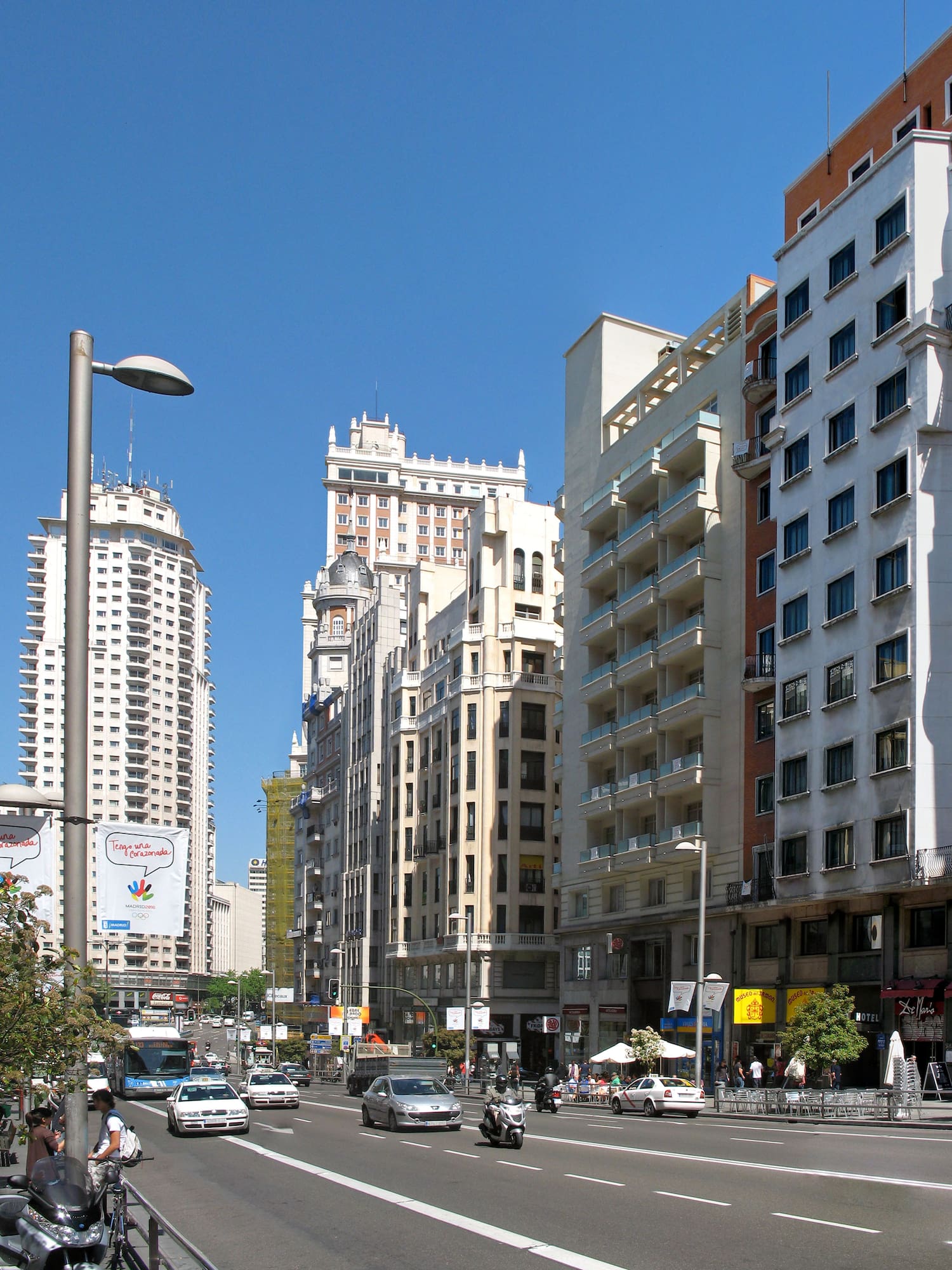 a city street with many buildings