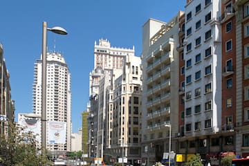 a city street with many buildings