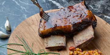 a fork on a plate of meat