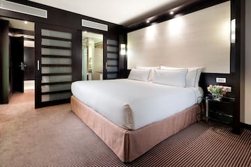 a bed in a room