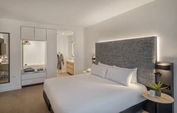 a bed in a room