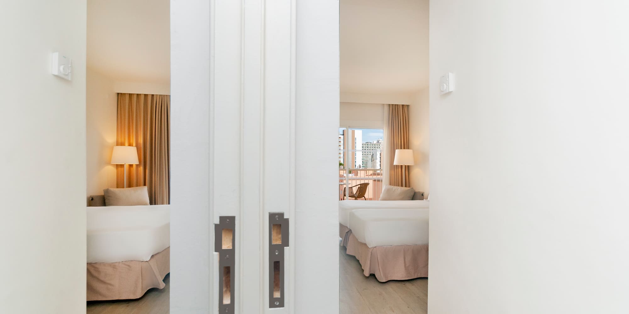 a door with two double doors in a room