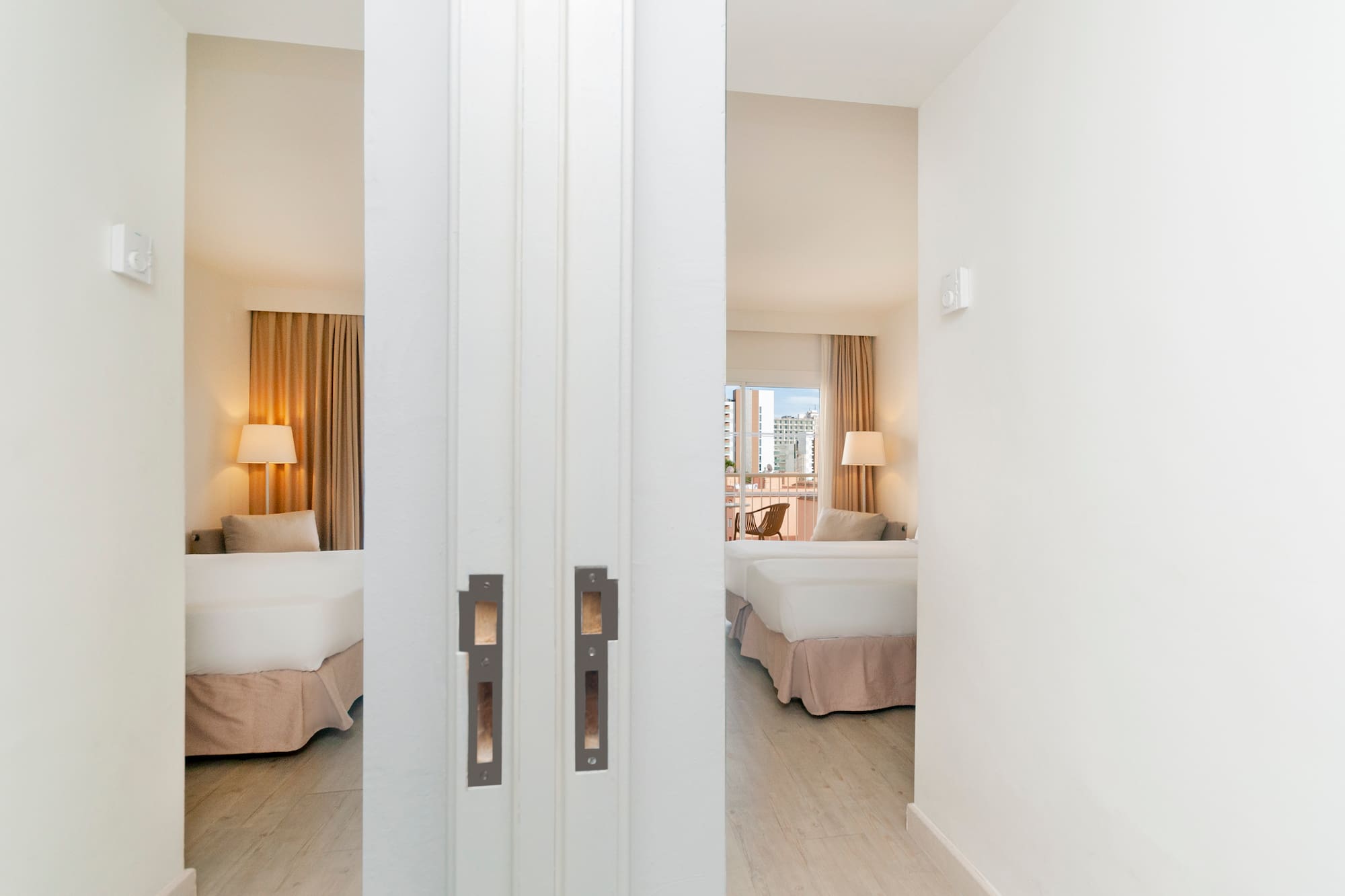 a door with two double doors in a room