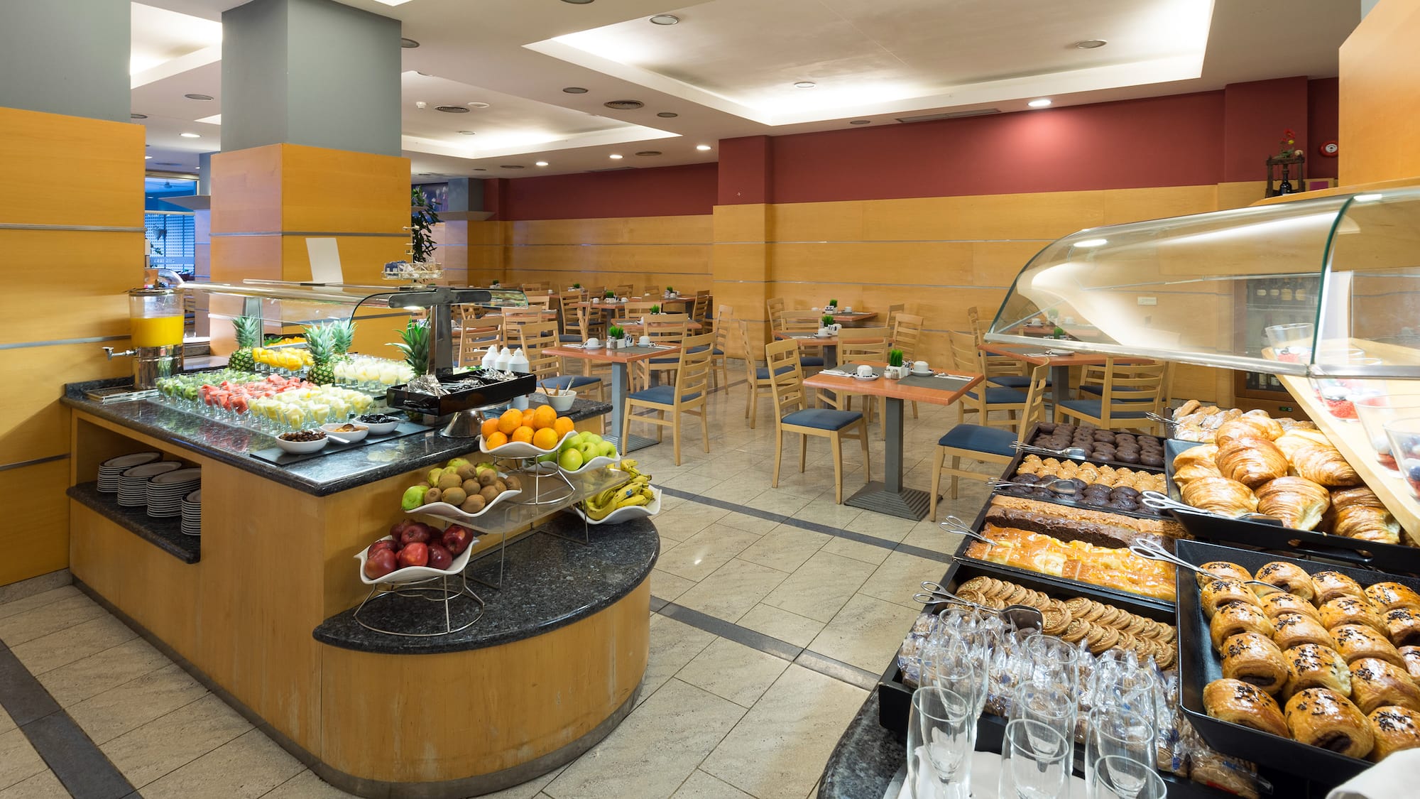 a food and drinks in a restaurant