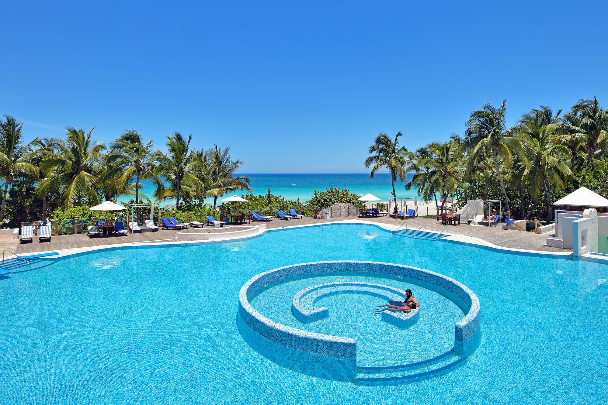 a pool with people in it