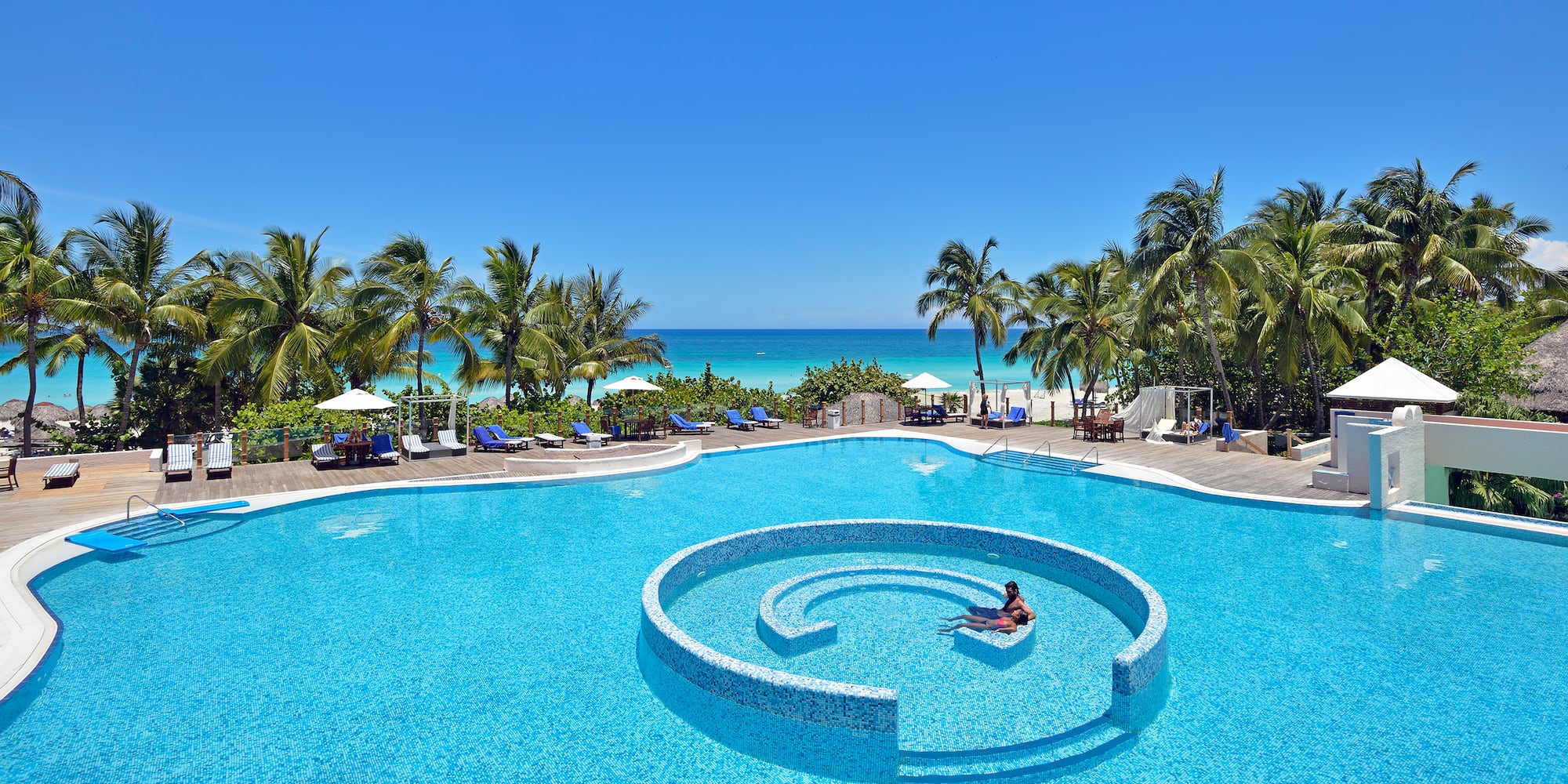 a pool with people in it