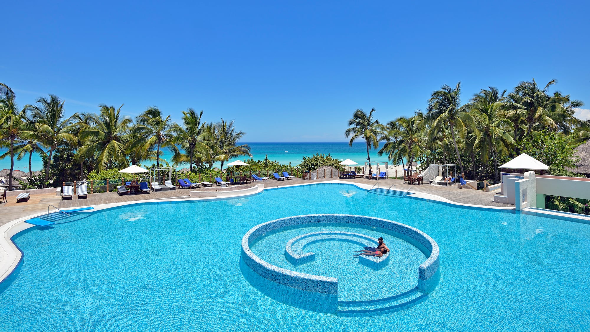 a pool with people in it