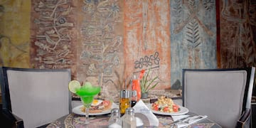 a table with food on it