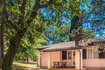 a house with a porch and a tree