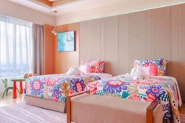 a room with two beds