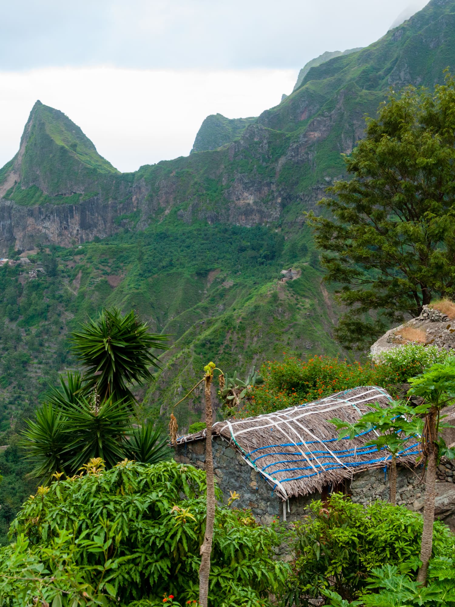 a small hut in the mountains