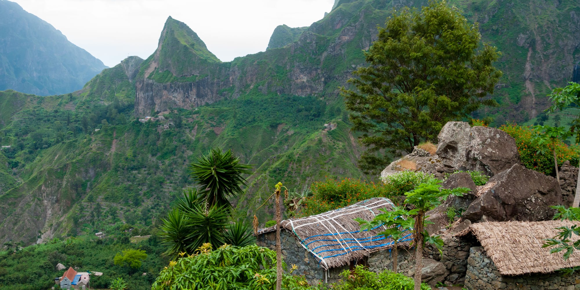a small hut in the mountains