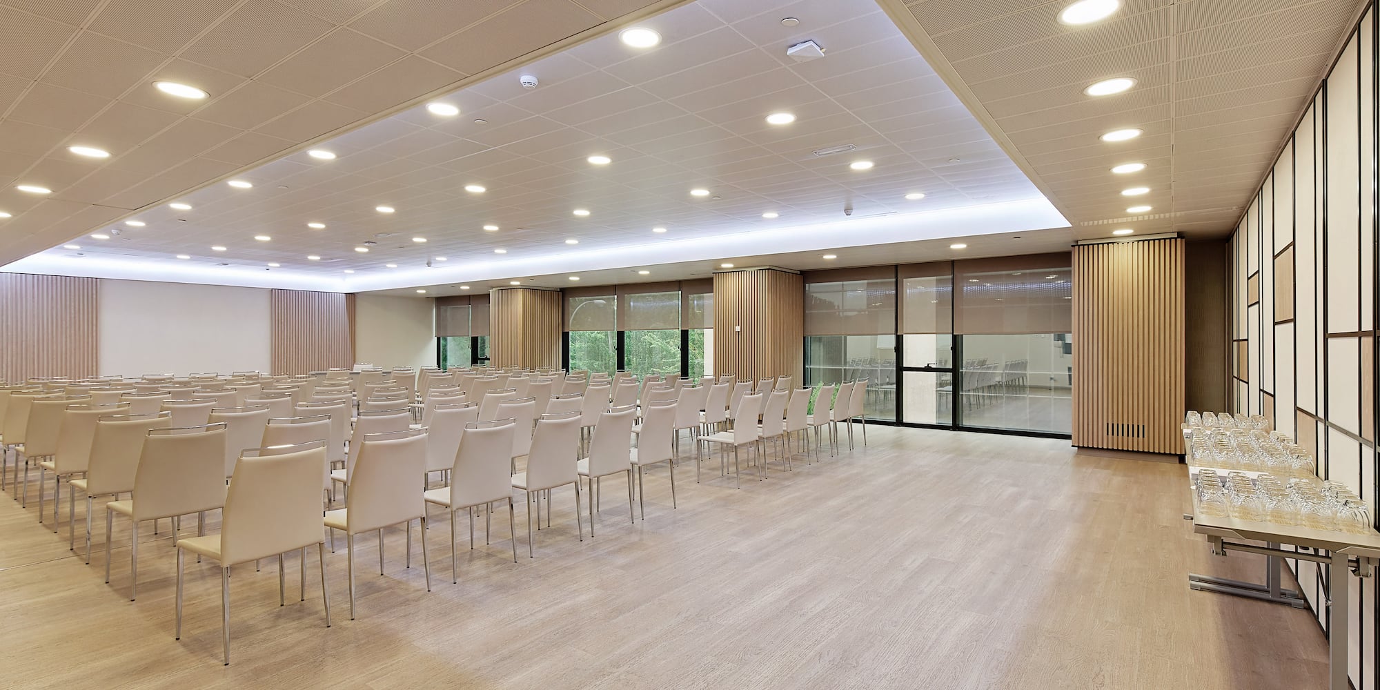 a room with many chairs