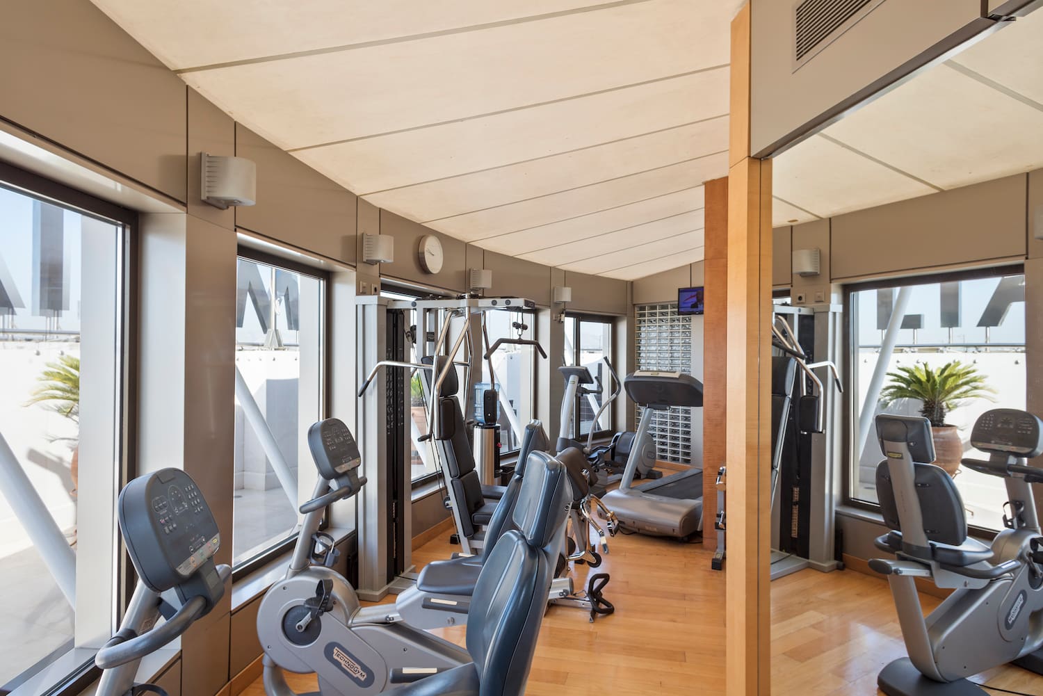 a room with exercise equipment