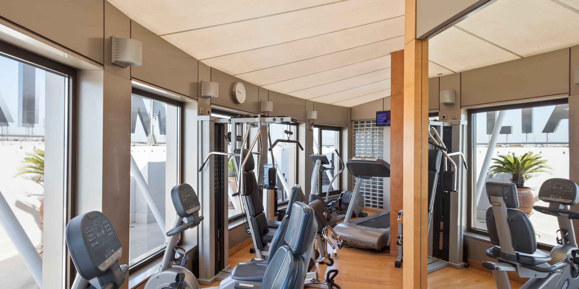 a room with exercise equipment