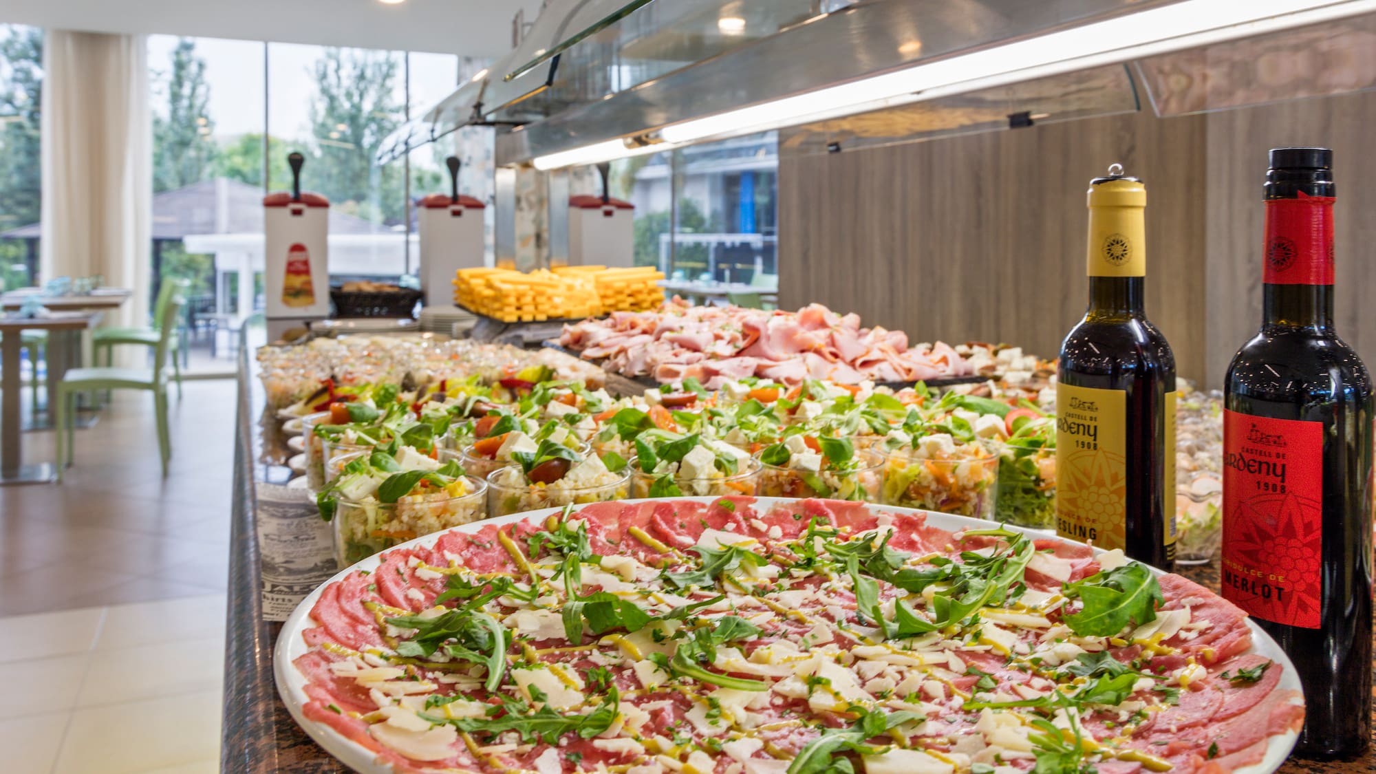 a table full of food