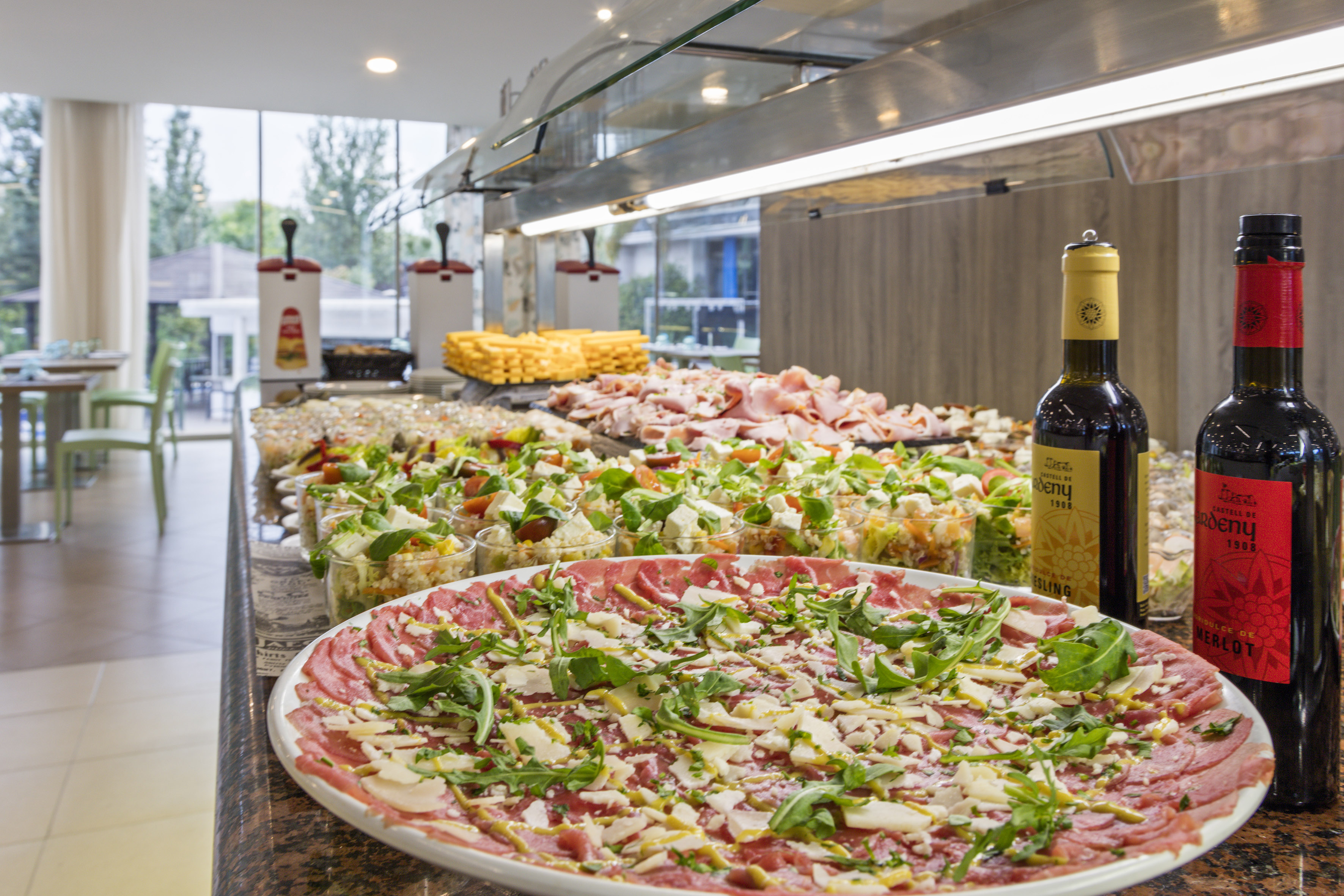 a table full of food