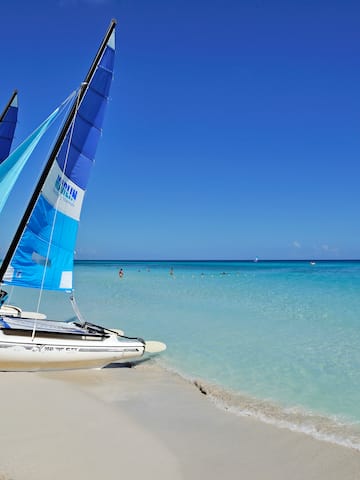 a sailboat on a beach