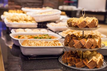 a trays of food on a table
