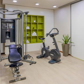 a room with exercise equipment