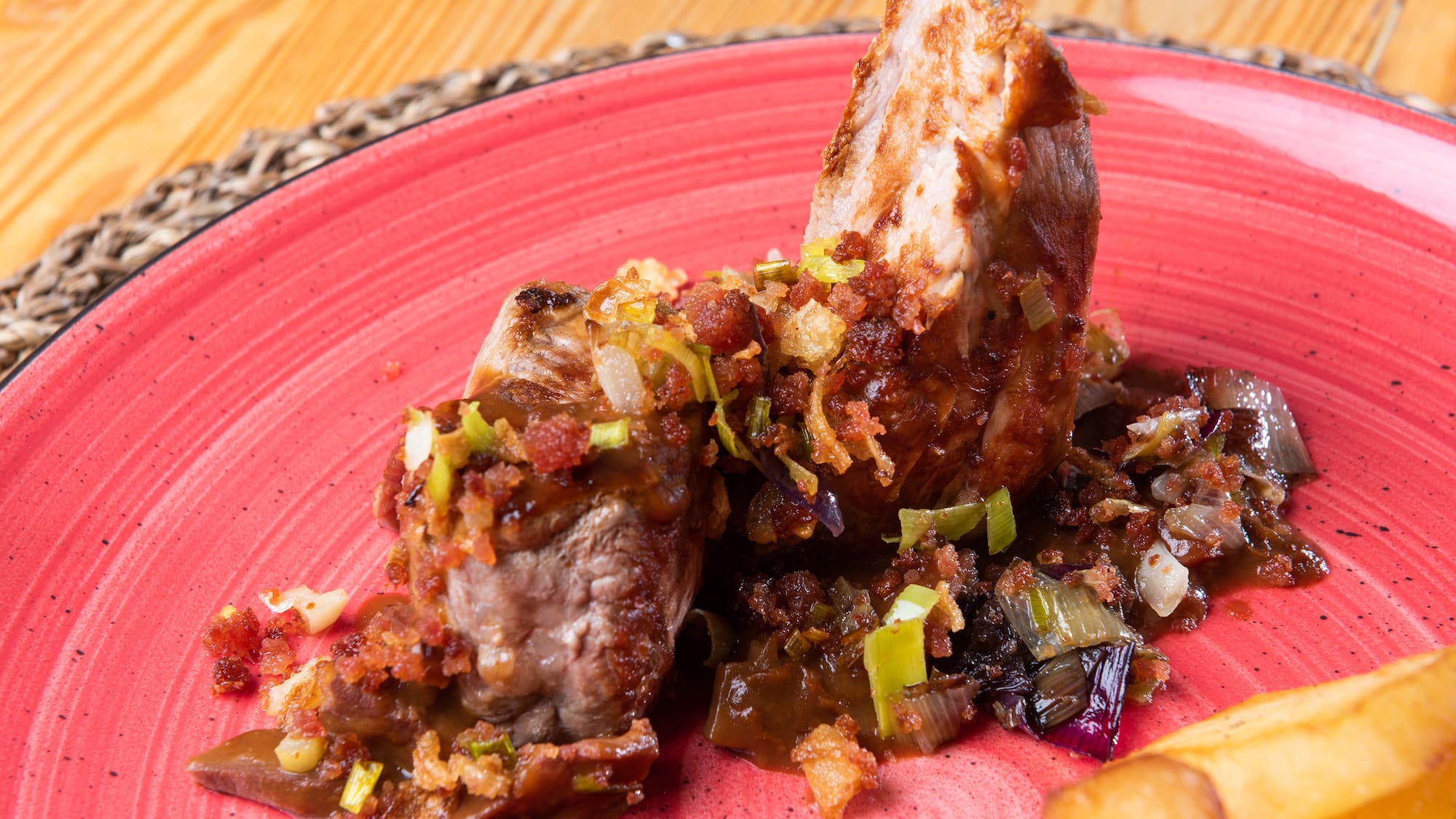 a plate of food on a table