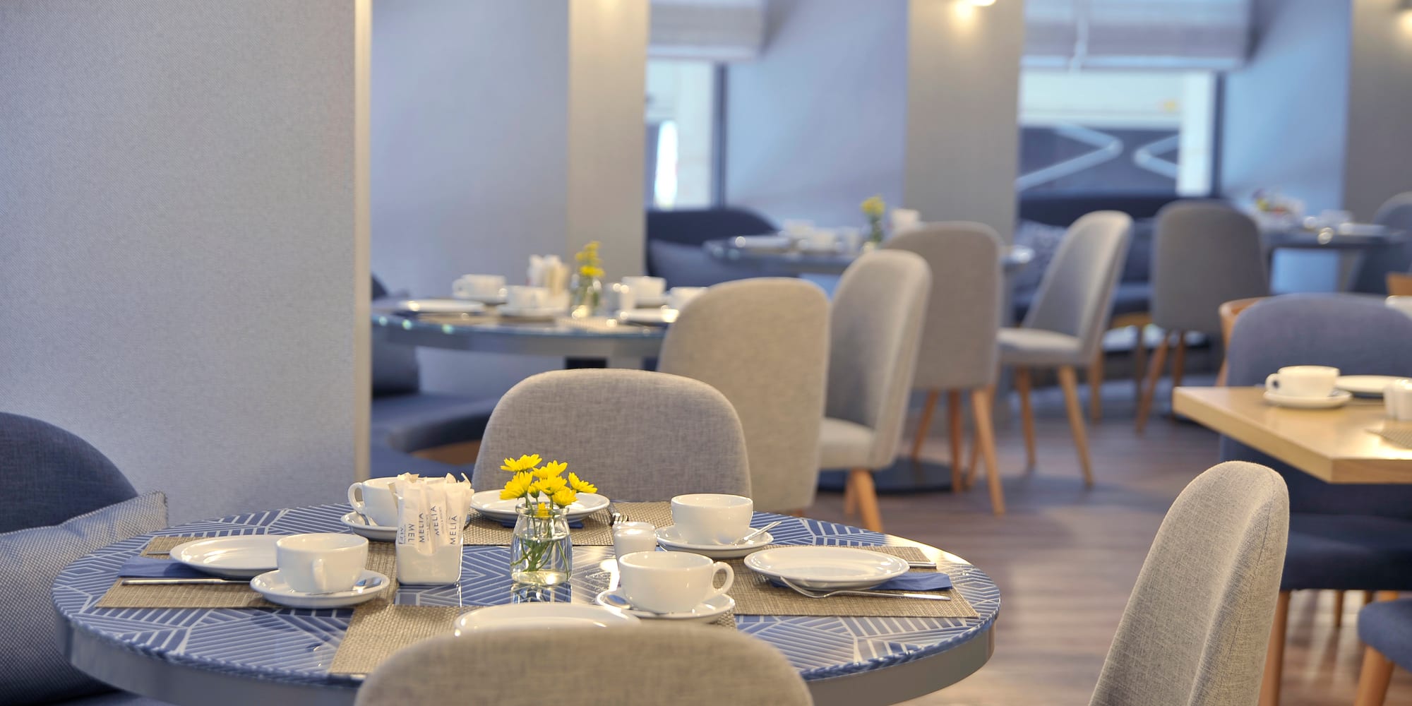 a table set up in a restaurant