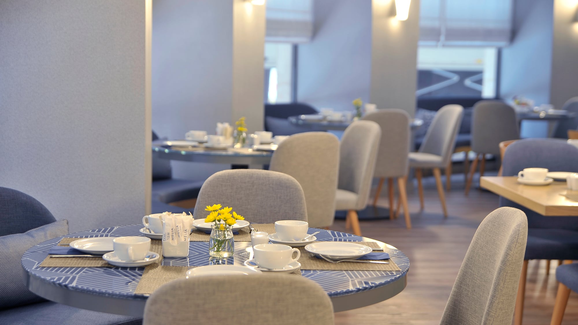 a table set up in a restaurant