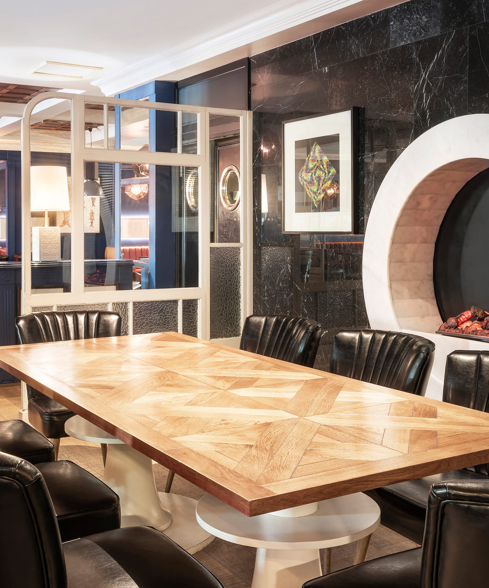 a table with chairs around it