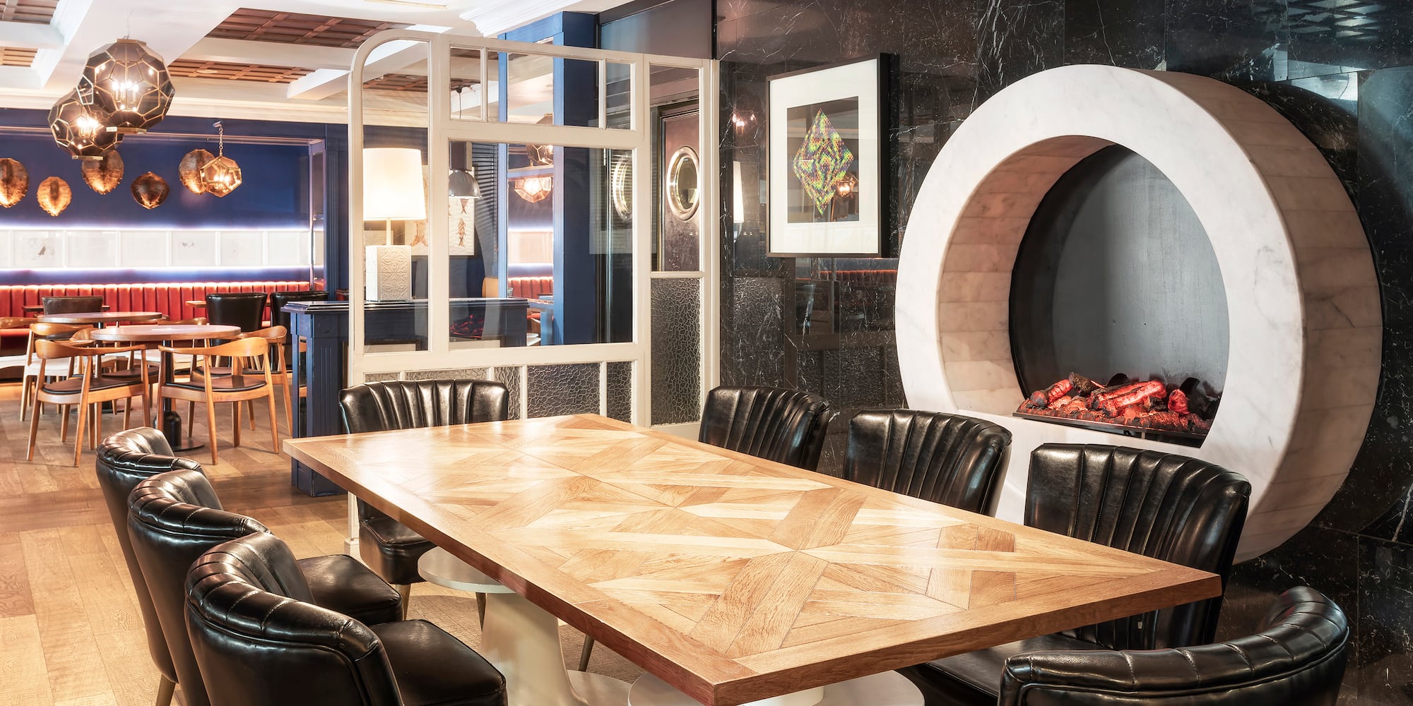 a table with chairs around it