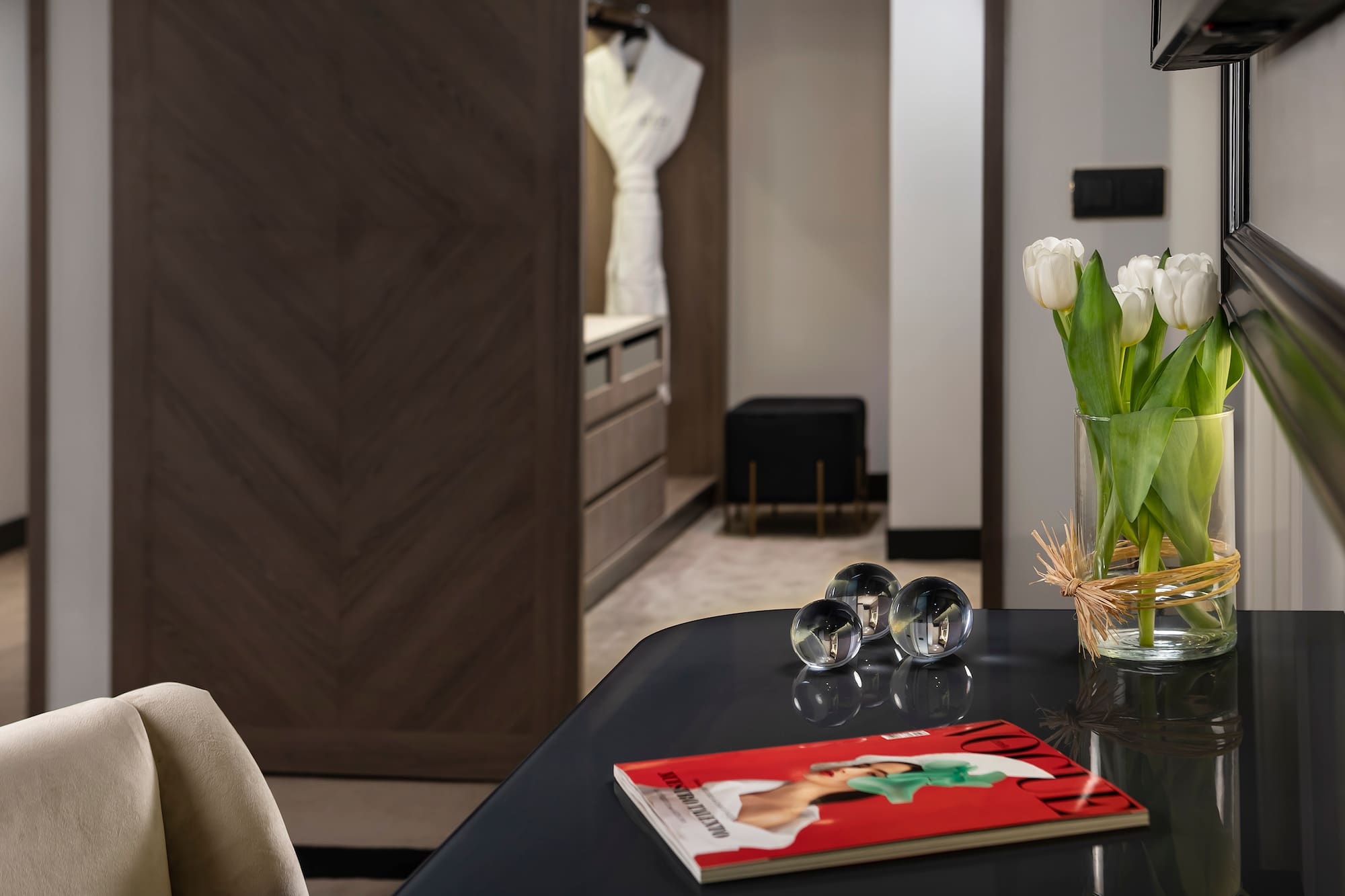 a vase of flowers on a table