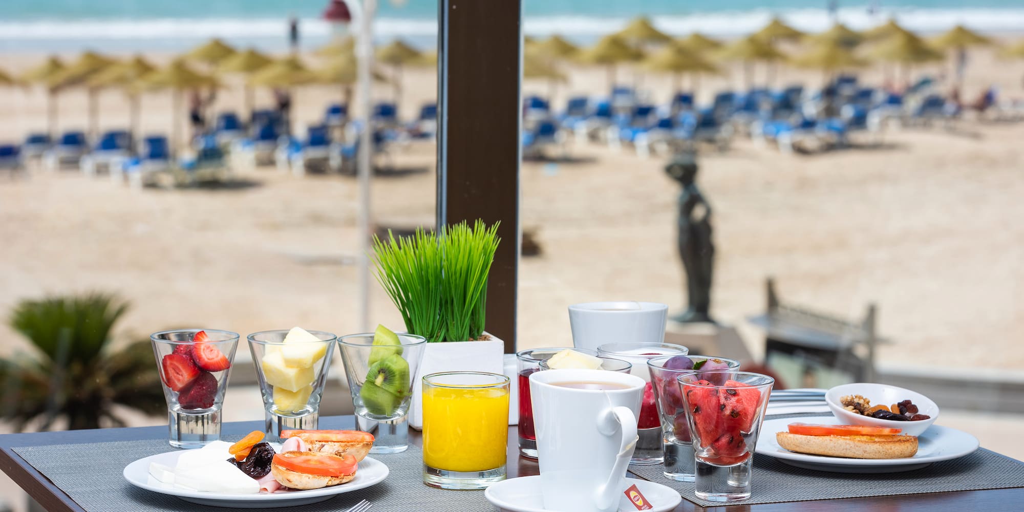 a table with food on it