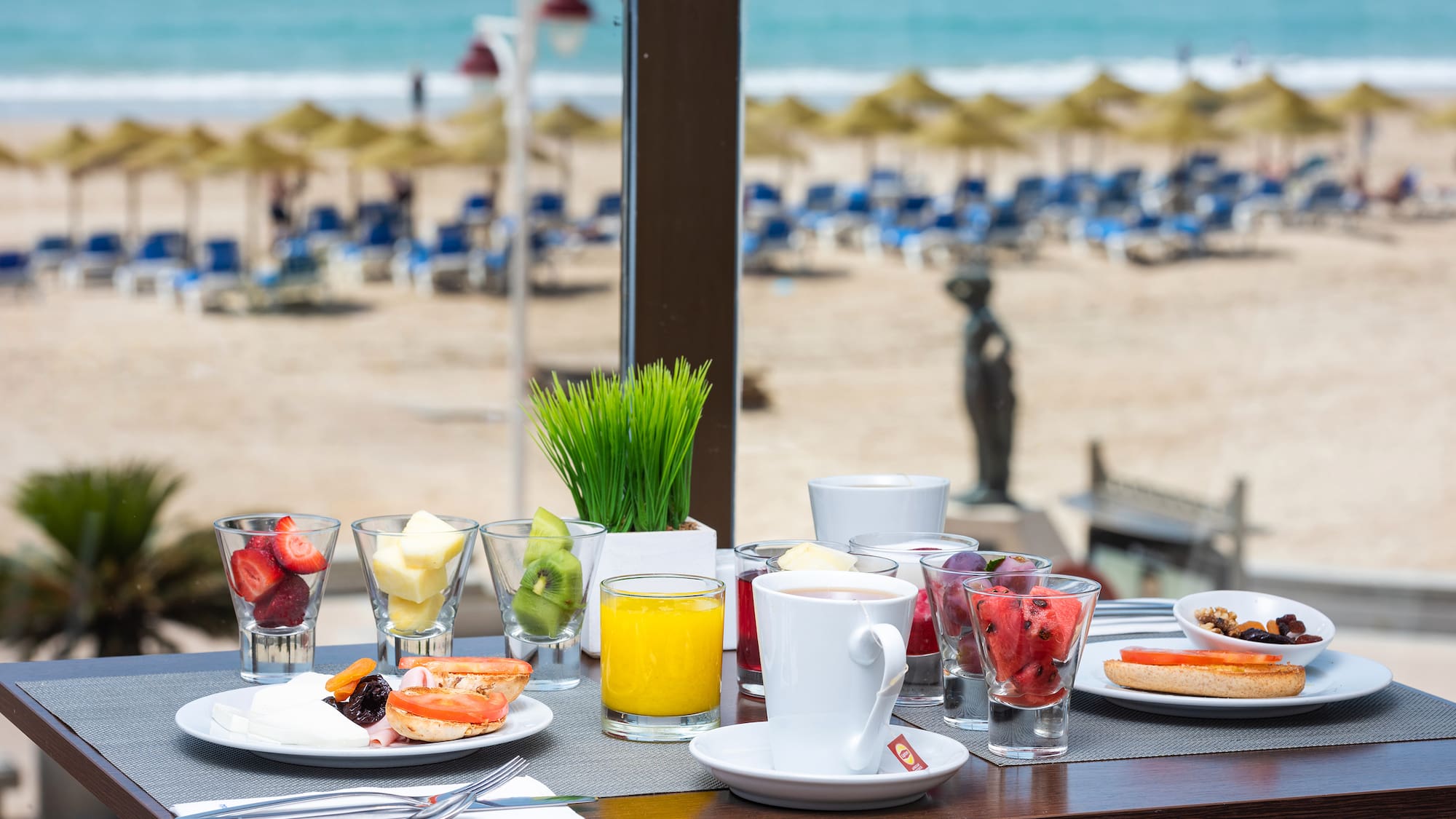 a table with food on it