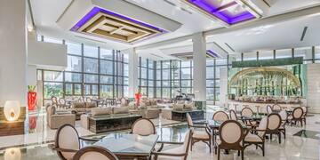 a room with a large window